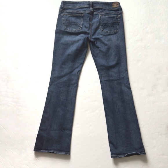 American Eagle Kick Boot Stretch Jeans Womens 10 Medium Wash Low Rise Western - Picture 3 of 11
